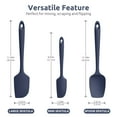 thumbnail image 3 of U-Taste 600°F High Heat Resistant Silicone Spatula Set of 3, BPA-Free Food Grade Kitchen Cooking Baking Mixing One Piece Seamless Flexible Rubber Scraper for Nonstick Cookware (Midnight Blue), 3 of 10