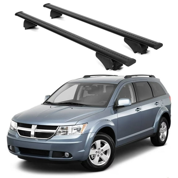 ERKUL Roof Rack Cross Bars for Dodge Journey 2008-2012 | Aluminum Crossbars with Anti Theft Lock for Rooftop | Compatible with Raised Rails - Black