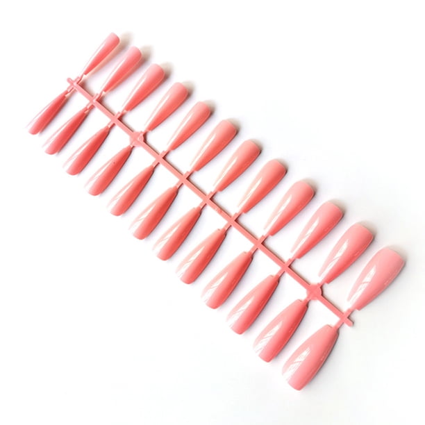 Soidarity Uñas postizas largas, cortas, de mano, coloridas, para manicura de uñas, bricolaje, para el hogar, pequeñas manicuras, puntas de Juegos de manicura Rosa oscuro
