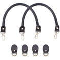 thumbnail image 3 of 2 Pcs 15.7 Inches Leather Replacement Handles Purses Straps 4pcs Leather Buckles Handbags Shoulder Bag Strap with Swivel Lobster Buckles Black, 3 of 6