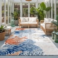 thumbnail image 2 of 5'x7' Area Rugs, Orange Navy Blue Coral Indoor Outdoor Area Rug for Living Room Bedroom, Summer Beach Coastal Ocean Washable Bathroom Rugs Kitchen Floor Carpet Mats Home Decor Aesthetic, 2 of 8