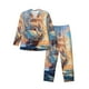 thumbnail image 1 of Fotbe Sailing Ship Ocean Sunset Pijama de Hombre con Estampado de Manga Larga, Conjunto de 2 Piezas, Ropa de Dormir Suave y Cómoda con Bolsillos-X-Large, 1 of 7