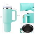 thumbnail image 4 of 40 oz Tumbler With Handle and Straw Lid for Water,Double Wall Vacuum Sealed Stainless Steel Insulated Tumblers Mug Blue-Green, 4 of 4