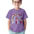 thumbnail image 1 of T-shirts Garçons Été Décontracté Imprimé Col Rond Manches Courtes T-Shirt Ample Violet 3-4 Ans, 1 of 3