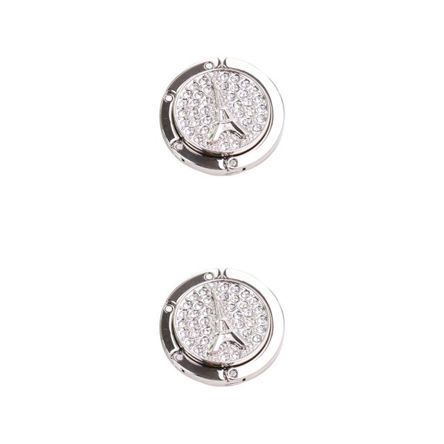 Bewildely Colgador de bolso de mano, soporte de almacenamiento para monedero colgante con forma de torre de aleación plegable, gancho de Blanco 2Conjunto