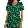 thumbnail image 1 of LSLJS St. Patrick's Day Tops, Scrubs Haut de Scrubs, Randonnée St. Patrick's Day Blouse à Manches Courtes Femme Grande Taille Chandail Femme Grande Taille, 1 of 3