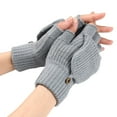 thumbnail image 2 of ZhenYing Winter Gloves, Winter Knit Fingerless Gloves Wool Gloves Thermal Gloves Unisex Winter Gloves Women Fingerless Gloves for Women Winter Gloves Men Gray, 2 of 5