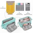 thumbnail image 2 of Blue Zippered Pencil Case - Sturdy Stationery Storage for School and Office Use, 2 of 5