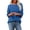 Blue, variant on Womens Fall Sweater Tops Lightweight Casual 3/4 Length Sleeve Cable Knit Crewneck Pullover Blouse Loose Fit Cozy Tunic Sweaters