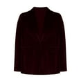 thumbnail image 6 of Hvyesh Women's Velvet Blazer Jacket Solid Color Long Sleeve Coats Open Front Casual Suit Cardigan Mid-Length Coat, 6 of 8