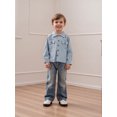 thumbnail image 5 of BemeyourBBs Toddler Baby Boys Button Down Up Shirt Kids Dress Shirts Cotton Solid Spring Fall Winter Clothes Casual Long Sleeve Shirt With Chest Pockets, 5 of 9