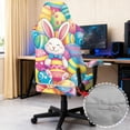thumbnail image 6 of Whosucclay Colorful Rabbit Egg Print Gaming Chair Slipcovers, Stretchable Office Chair Cover 4 Pcs Computer Desk Chairs Covers with Armrest Covers, Rotating Armchair Protector Cover Easter Decor, 6 of 8