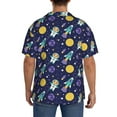 thumbnail image 5 of Wukai Astronaut Corgi Men's Casual Short-Sleeve Button Down Shirt - Lightweight Summer Dress Shirt for Daily Wear-, 5 of 7