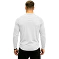 thumbnail image 5 of Fabrcox Long Sleeve Shirts for Men Crew Neck Raglan Shirt Men Lightweight Breathable Sun Protection Going Out Athletic Men Workout Shirts White XL, 5 of 7