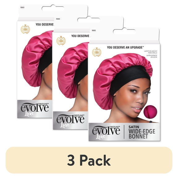 (3 pack) Evolve Satin Wide-Edge Bonnet, Fuchsia