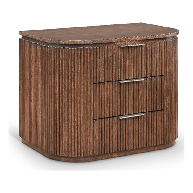 Meridian Furniture Astrid Brown Solid Wood And Oak Veneer Nightstand