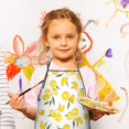 thumbnail image 2 of Yellow Lemon Fruit Flowers White Pattern Kids Aprons for Girls and Boys,Adjustable Neck Strap Toddler Aprons for Kids Cooking Baking, 2 of 6