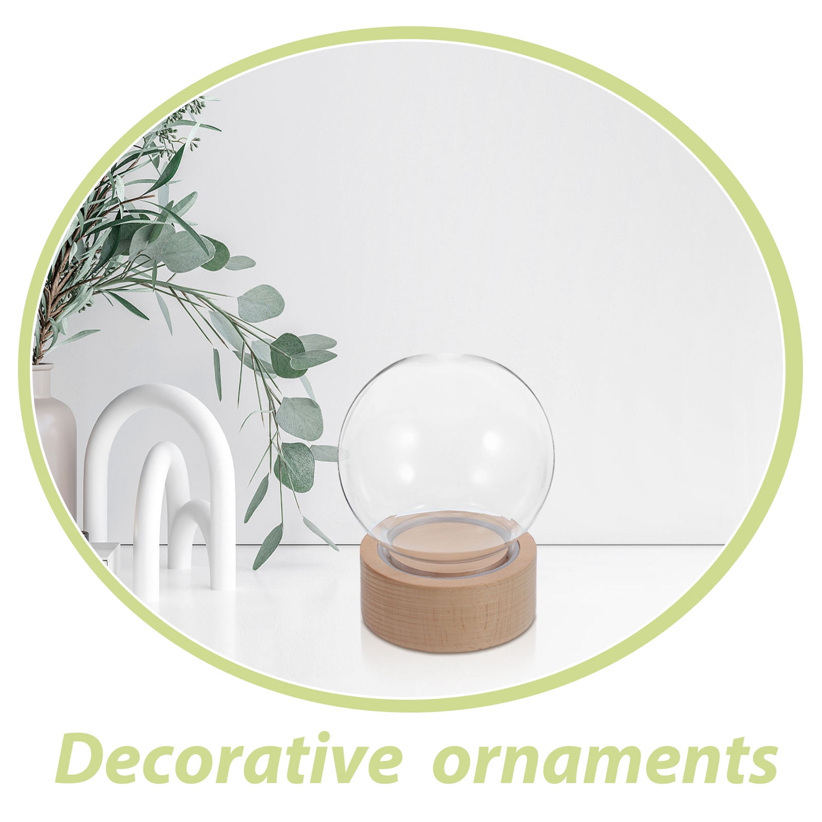 Worgeous Clear Glass Snow Globe DIY Snow Globe Craft Kit Empty Snow Globe Jar Christmas Water Globe with Wooden Base for Craft Tabletop Crafts Decors
