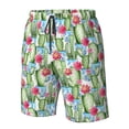 thumbnail image 5 of Kdxio Flowers and Cactus Pattern Mens Casual Shorts - Drawstring Summer Beach Sports Shorts for Men, 5 of 9