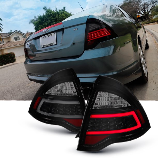 Fit 2010 2011 2012 Ford Fusion Black Smoked Full LED DRL Tube Tail