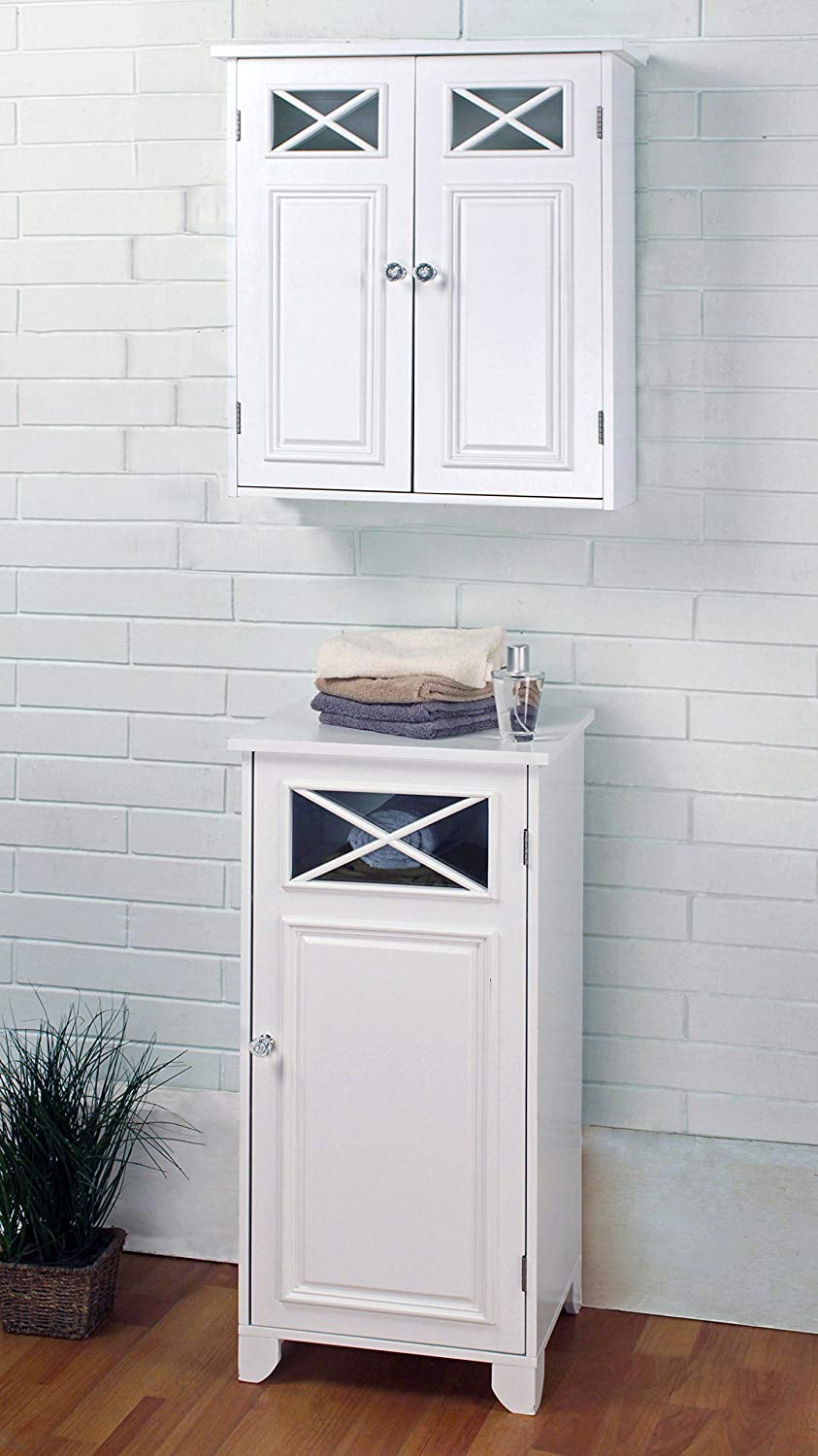 Elegant Home Fashions Dawson 1 Door Floor Cabinet In White