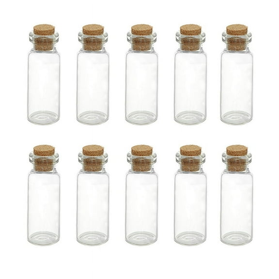 20 Pcs Clear Glass Bottle With Cork Container Borosilicate Vial Empty