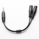 thumbnail image 5 of Cable Divisor Adaptador de cable divisor Y de audio estéreo de 35 mm macho a 2 hembra para Audífonos Mic, 5 of 9