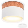 thumbnail image 1 of Lámpara nórdica empotrada, luz LED empotrada de superficie para baño y lugar de trabajo, lámpara de techo de madera, luz cálida sin deslumbramiento (eficiencia energética), 1 of 5