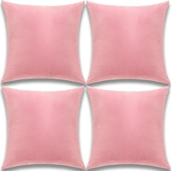 Dtwnek Set of 4 Soft Thick Velvet Throw Pillow Covers Solid Decorative Square Cushion Case for Couch Sofa Bed，16 x 16 Inch