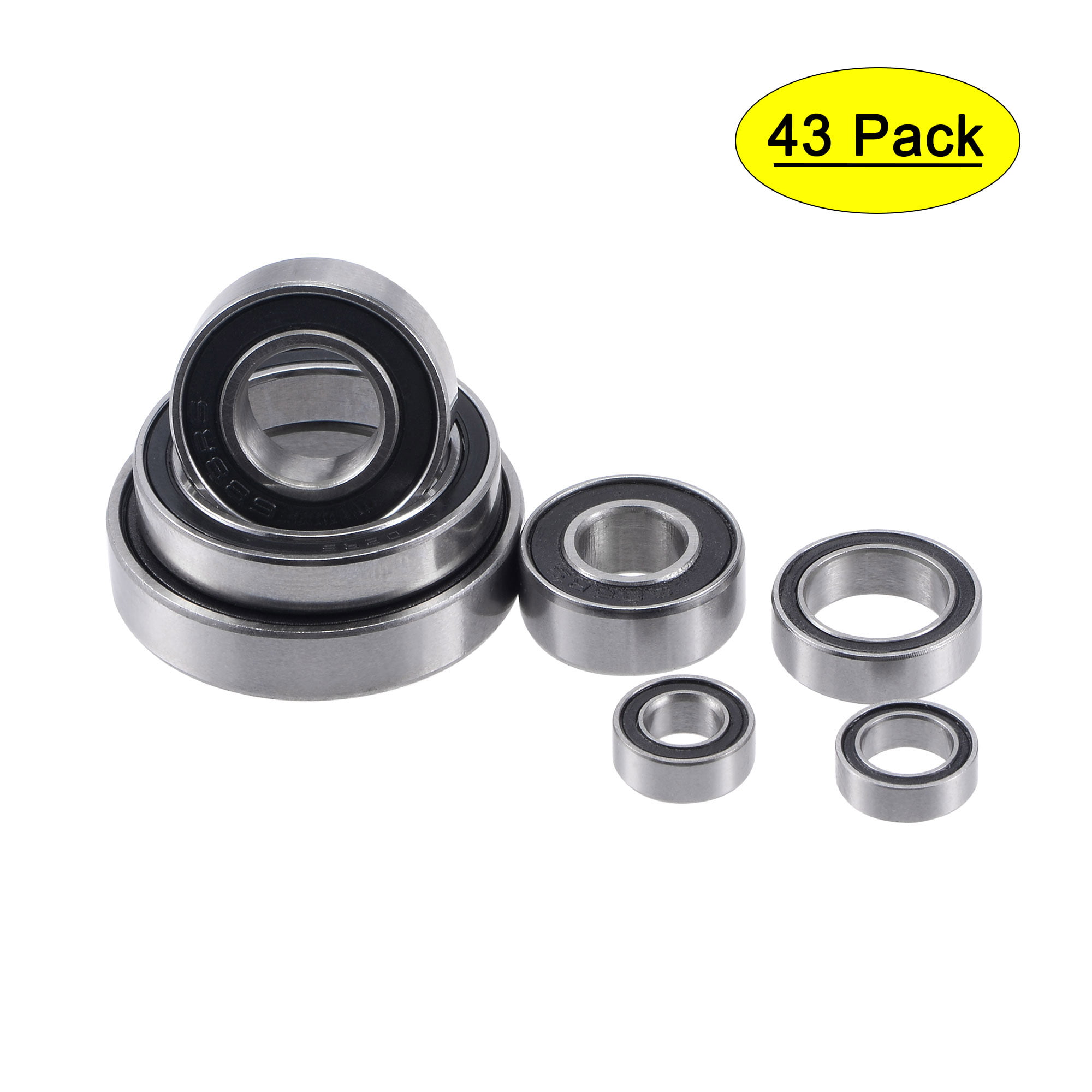 uxcell 6802-2RS Deep Groove Ball Bearing 15x24x5mm Double Sealed ABEC-3 Bearings 5-Pack 