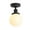 Black, variant on Pathson Industrial Semi-Flush Ceiling Light with 5.9" Globe Milk White Glass Shade, Pendant Lighting Chandelier for Kitchen Porch Loft