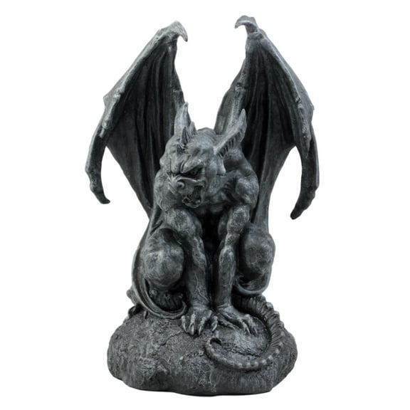 Ebros Gift Large Cathedral Guardian Crouching Winged Gargoyle Statue 12.5"H