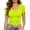 Yellow, variant on Aboser Basic T Shirts for Women Short Sleeve Bodycon Shirt Plus Size Soft Basic Tees Slim Fitted V Neck Layering Tops Stretchy Cute Tshirts Preppy Y2K Clothes