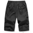 thumbnail image 4 of Isvgxsz 2024 New Summer Shorts for Men Men's Casual Pure Color Outdoors Pocket Beach Work Trouser Cargo Shorts Pant Breathable Black, 4 of 5