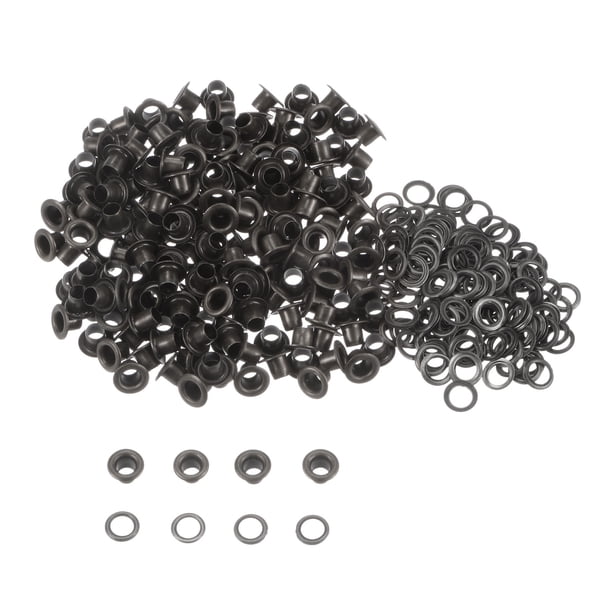 Kit de ojales de metal Unique Bargains 200 Juegos 3mm 0.12 ojal Oscuro gris