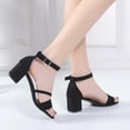 thumbnail image 4 of AXXD Women Dress Sandals Black Summer High Heel Chunky Buckle Mothers Day, 4 of 4