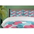 thumbnail image 4 of Ambesonne Abstract Duvet Cover Set, Intertwined Circles Square, 2-Calking, Seafoam Petrol Blue and White, 4 of 7