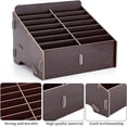 thumbnail image 4 of Caja de madera desmontable para teléfono móvil con 14 compartimentos, color marrón coco, organizador multicompartimento., 4 of 7
