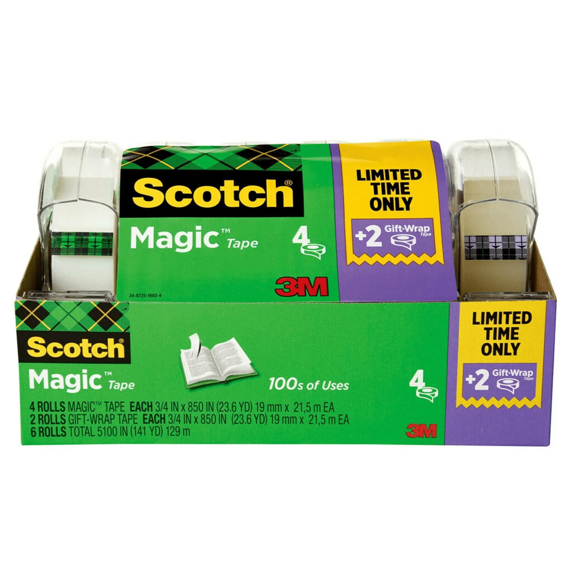 Scotch, Super-Hold Tape, 3/4 in x 1000 in, 10 Pack - Walmart.com