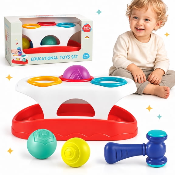 Hammer Ball Drop Toys for 1 Year Old, Montessori Toys for 1 Year Old, Early Development Learning Toys for Toddlers Ages 1-2, Toddlers Birthday Gifts 6-12 Months