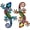 Blue&Orange, variant on Metal Gecko Wall Art 2Pcs Outdoor Wall Decor 12 Inch Lizard Metal Hanging Wall Decoration Glass Sculpture for Garden Yard Patio Fence Home (Boho Blue)
