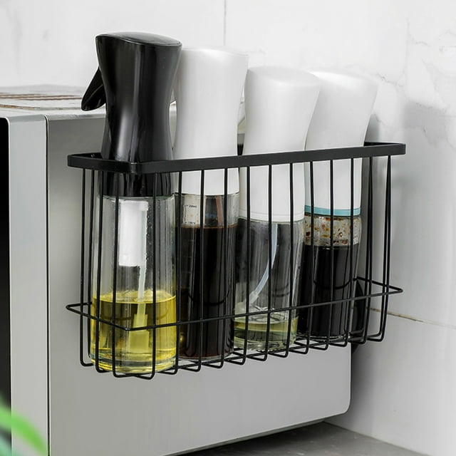 Qaailabf Magnetic Refrigerator Storage Rack Stainless Steel Kitchen Organizer 11.02x5.91x3.54in Multifunctional Fresh Keeping Bag Holder for Cling Film Seasoning Bottles and Small Tools