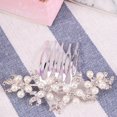 thumbnail image 3 of 1pc Imitation Pearl Hair Comb Rhinestone Inlay Alloy Insert Comb Headdress Bridal Hair Accessories, 3 of 8