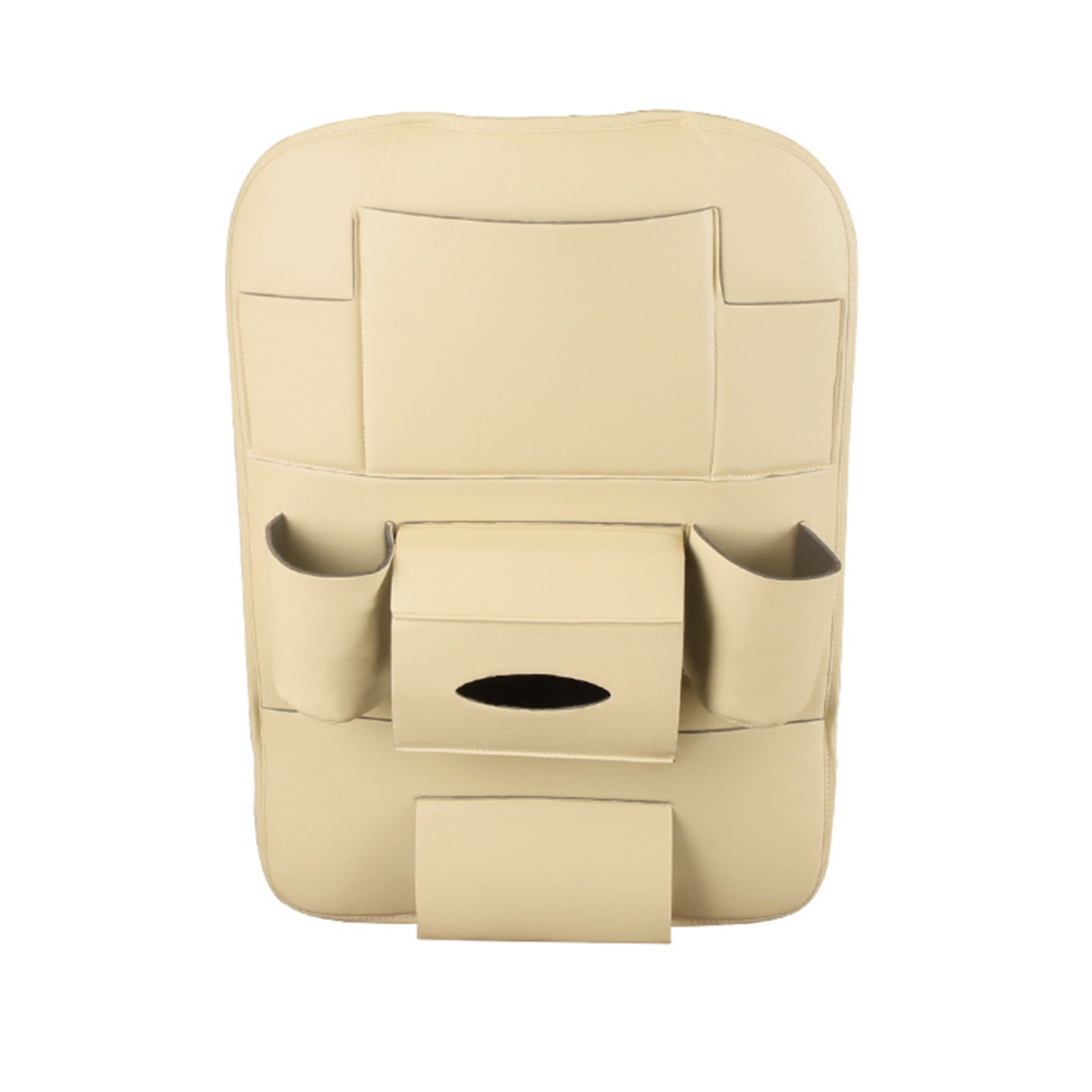 LSLJS Car Seat Organizers, Leather Backseat Protector with 7 Storage Pocket, Waterproof Vehicles Rear Hanging Storage Shelf Back Seat Storage Bag Kick Mats Universal Interior Accessories For Men Women