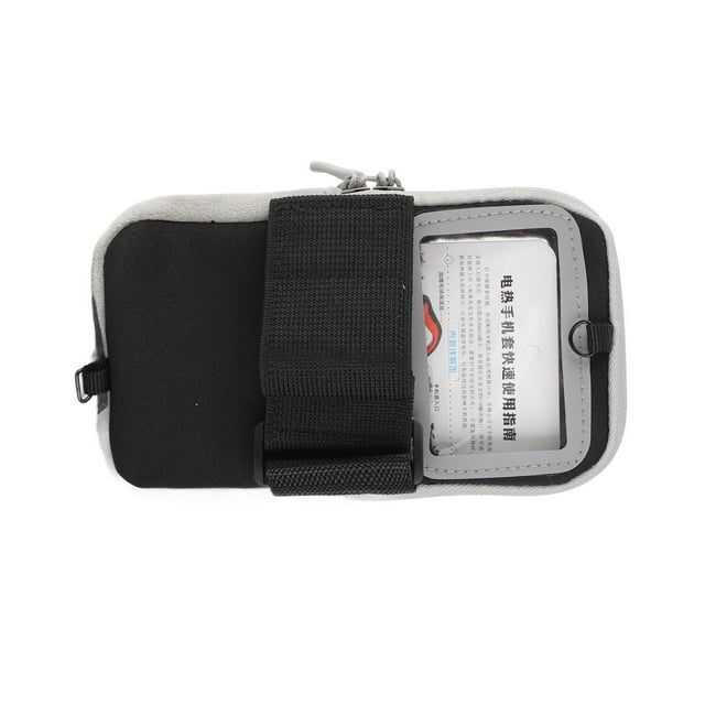 Electric Mobile Phone Heating Bag, Long Tape Large Space Universal Adjustable Portable Electric Mobile Phone Heating Case for Outdoor