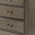 thumbnail image 3 of Recus Tall Dresser Chest, 6 Drawers w Brass Handles, Gray Solid Wood, 3 of 3