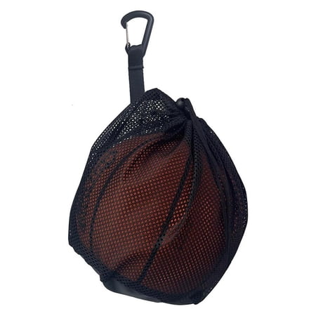 CEORPER Mesh Basketball Net Bag with Zippers Pocket Sport Drawstring Back Bag with Hanging Hook for Carrying Soccer Volleyball