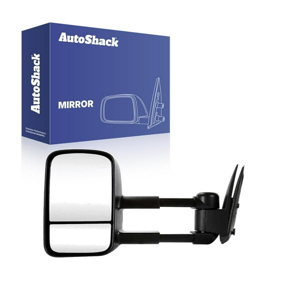 AutoShack Towing Mirror Manual Non-Heated Black | Replacement for 1999-2007 Chevrolet Silverado 1500 1999-2007 GMC Sierra 1500 2000-2006 GMC Yukon | Driver Side | 1-PC