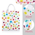 thumbnail image 4 of 100 Pieces Merchandise Bags, 9 x 12 Inch Plastic Shopping Bags with Die Cut Handles for Shopping, Birthdays, Parties, 2.36 Mil Thick (Colorful Dots), 4 of 7