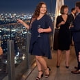 thumbnail image 3 of Agnes Orinda Women's Plus Size Formal Dress V Neck Chiffon Overlay Wedding Guest Cocktail Party Mesh Dresses 1X Navy Blue, 3 of 8